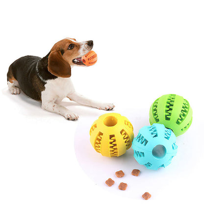 1PC Bola de brinquedo para cães pequenos, brinquedo interativo elástico para mastigar cachorros, limpeza dos dentes, bola de comida de borracha, acessórios para animais de estimação