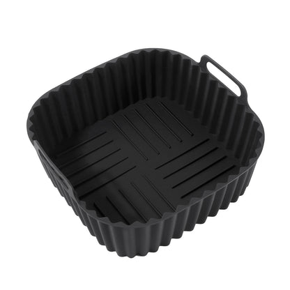 Forro de fritadeira de ar de silicone reutilizável colorido de 1 unidade - quadrado de 20,32 cm, cabe em fritadeiras de ar de 4-7 Qt, seguro para forno e micro-ondas, fácil de limpar e antiaderente - perfeito para cozinhar