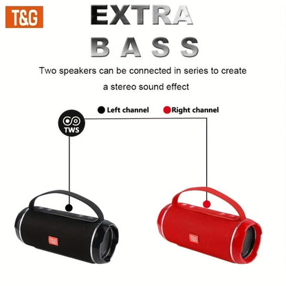 T&G TG116C Portable Wireless Speaker, 5.0 Surround Sound, USB/TF/FM Broadcast, 10m Connectivity, Rechargeable Lithium Battery, Type-C Charging, for Mobile/Tablet/TV, Party Companion