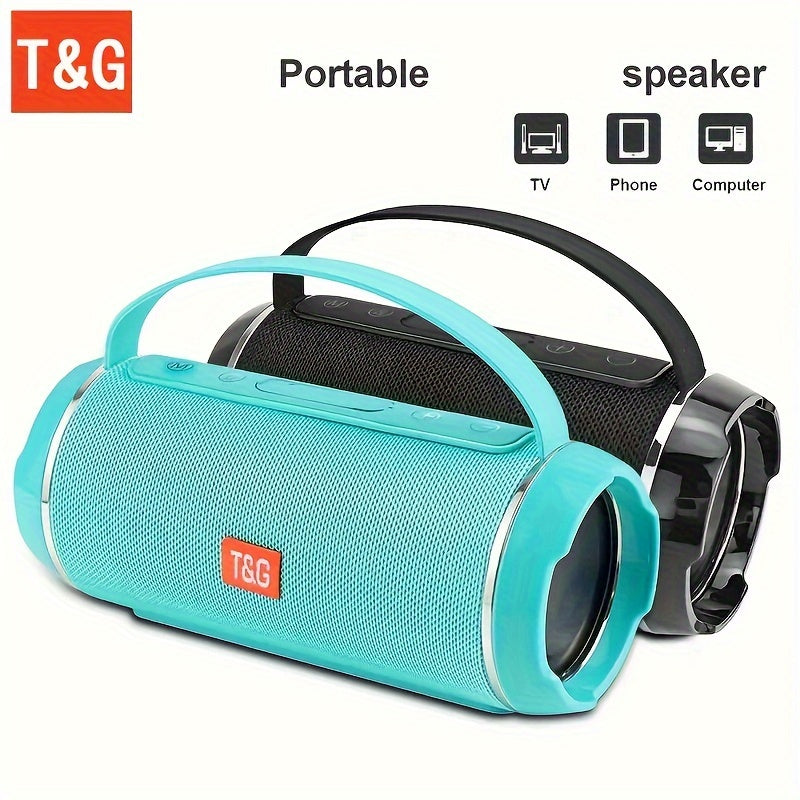 T&G TG116C Portable Wireless Speaker, 5.0 Surround Sound, USB/TF/FM Broadcast, 10m Connectivity, Rechargeable Lithium Battery, Type-C Charging, for Mobile/Tablet/TV, Party Companion