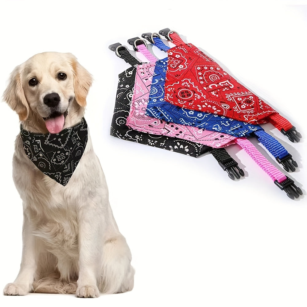 Para cães e gatos – elegante gola triangular com padrão paisley, conforto para todas as estações, lavável na máquina, preto/branco, vermelho/azul, rosa/floral, roxo/bolinhas, várias cores disponíveis