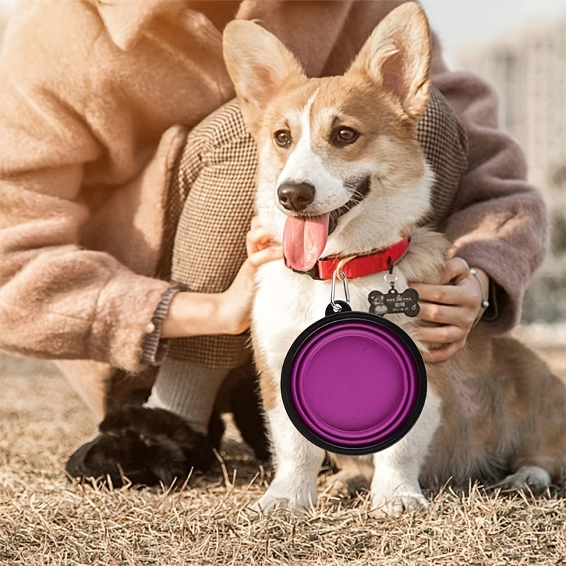 Tigela portátil para comida de animais de estimação: tigela TPR dobrável e durável para cães e gatos