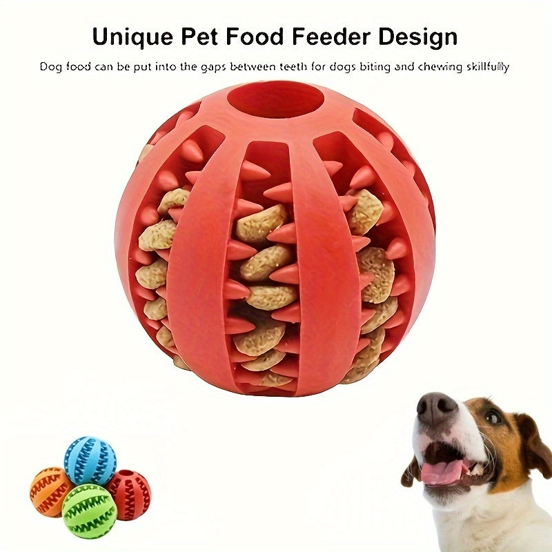 1PC Bola de brinquedo para cães pequenos, brinquedo interativo elástico para mastigar cachorros, limpeza dos dentes, bola de comida de borracha, acessórios para animais de estimação