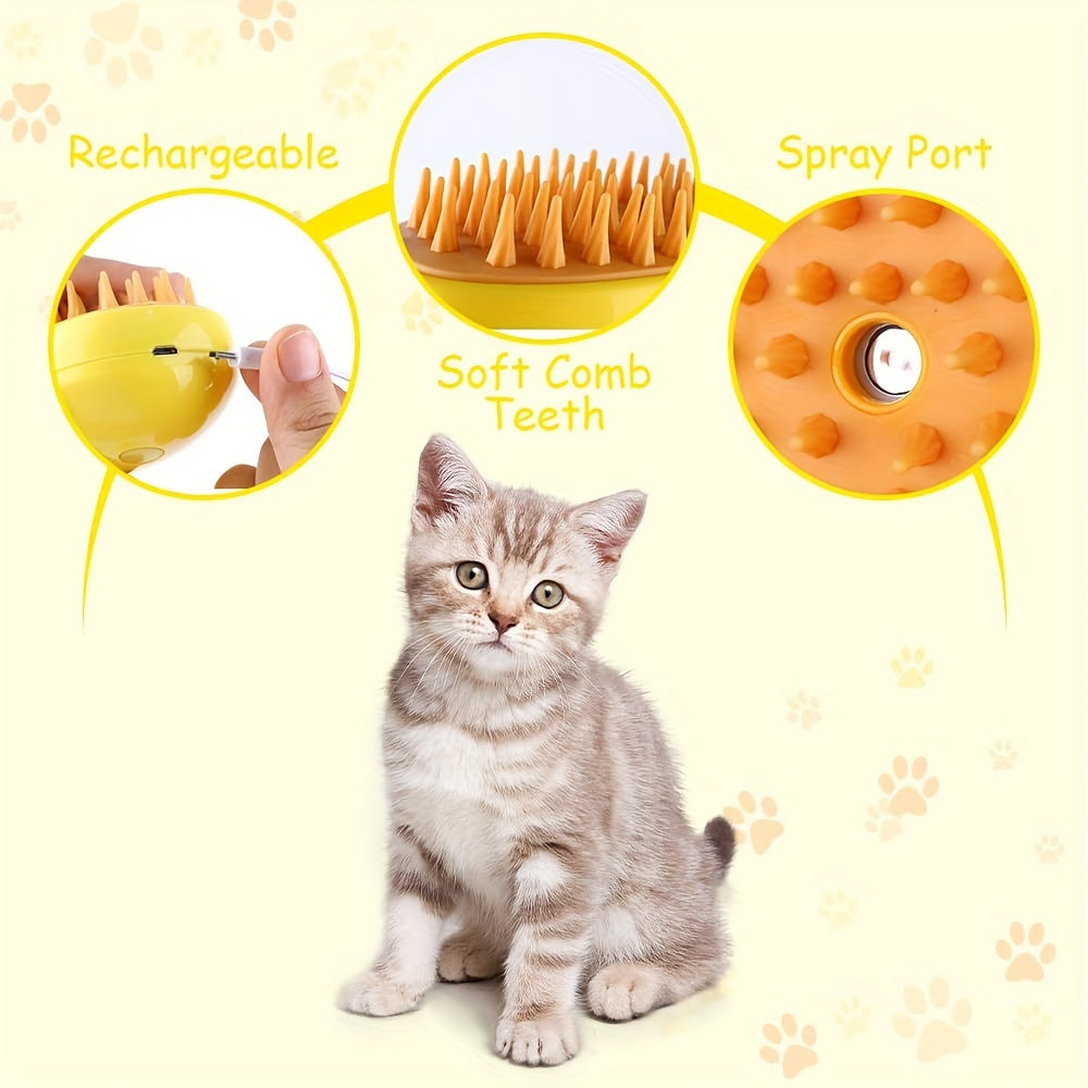 Pentes de limpeza e massagem para animais de estimação, pente de gato com carregamento, pente flutuante para remoção de pelos, escova para cuidados com animais de estimação, escova de limpeza para gatos, escova de vapor