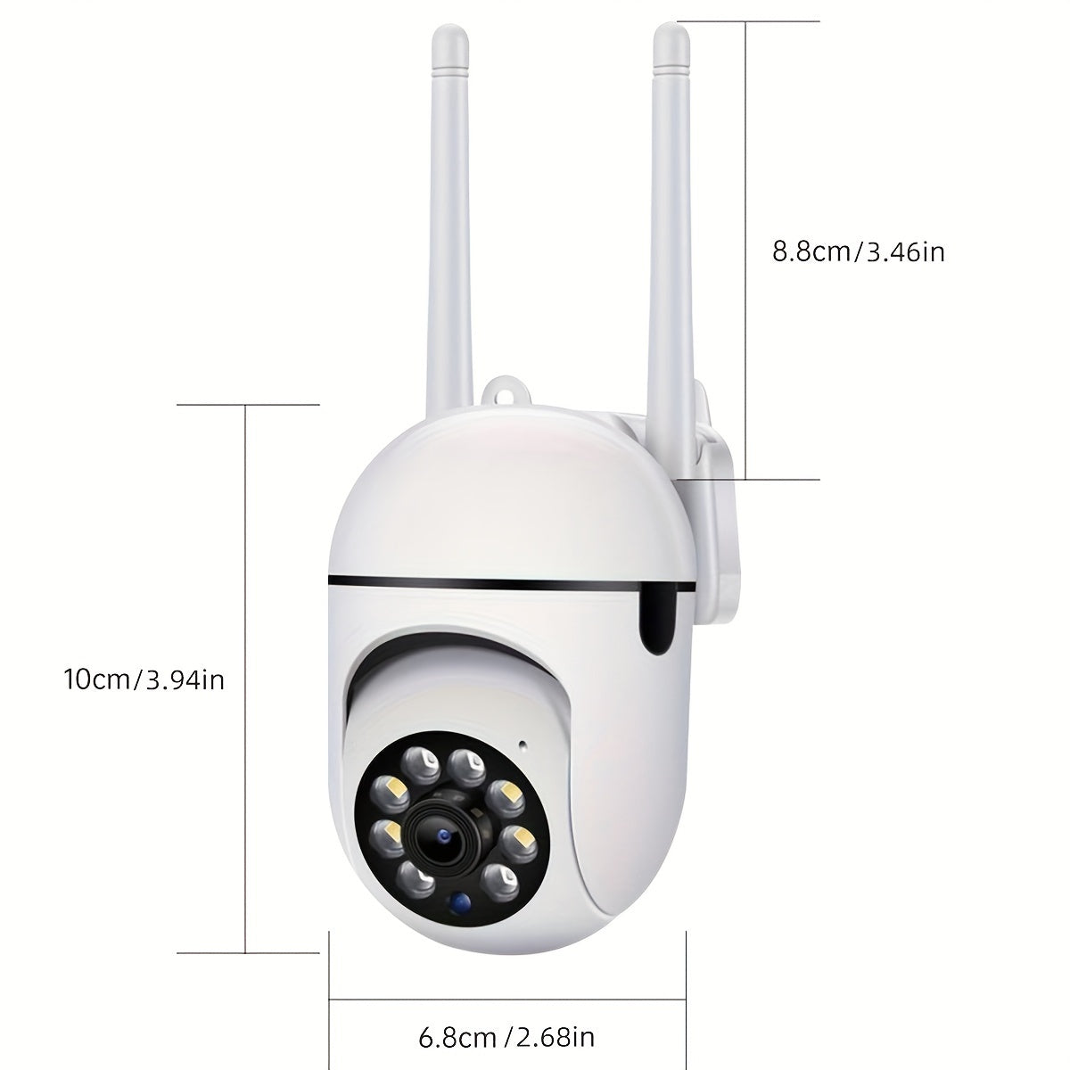 Câmera de segurança sem fio JOOAN de 1 unidade, câmera interna/externa HD 1080P com visão noturna colorida, áudio bidirecional, tecnologia PTZ, suspensão na parede, controle de aplicativo, alertas de áudio e movimento,