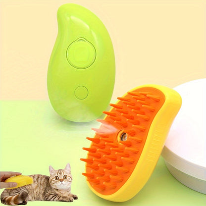 Escova de vapor para gatos, escova de vapor autolimpante para gatos para remover pelos emaranhados e soltos, escova de vapor para gatos para massagem, pente para remoção de pelos de animais de estimação para cães e gatos