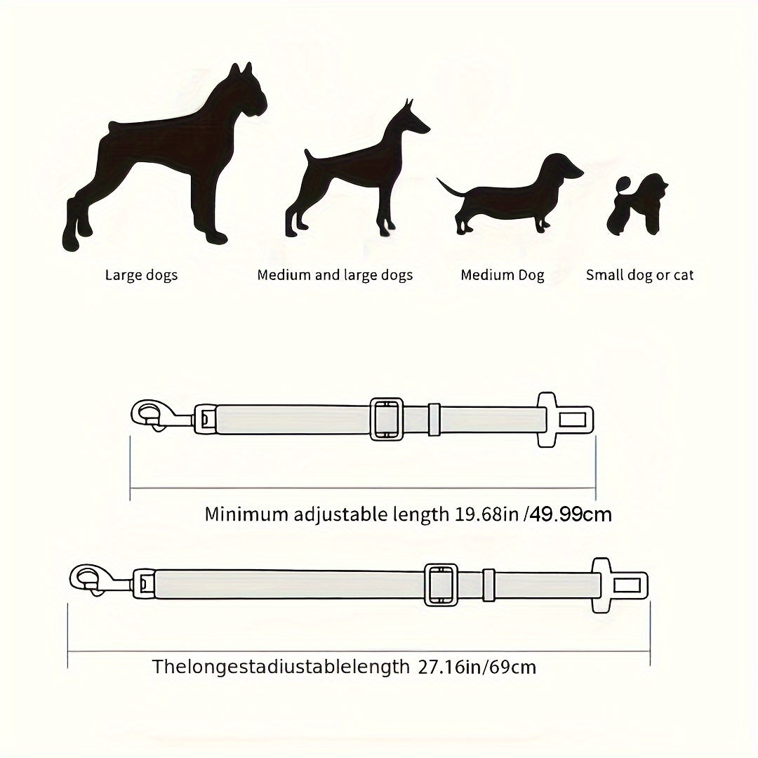 1pc cinto de segurança para animais de estimação para cães e gatos, cinto de segurança retrátil para cães, cintos de segurança ajustáveis para animais de estimação