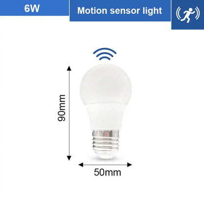 1pc Sensor de movimento LED Lâmpada 6W 9W 12W 15W 18W 20W E27 Sensor de radar Lâmpada de luz Lamparas 110V 220V para caminho de escada residencial