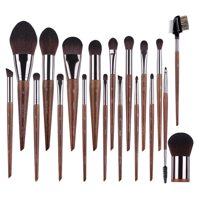 MyDestiny MUF Conjunto de pincéis de maquiagem e kit para base, blush, sombra, destaque em pó, pincéis de sobrancelha para artista profissional