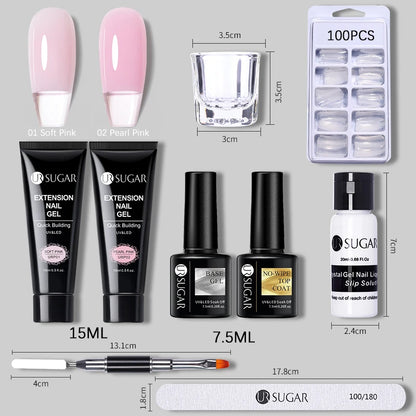 UR SUGAR Acrílico UV Gel Extensão Unhas Gel Kit Nude Glitter Cor Gel Construção Rápida Esmalte Tudo Para Manicure Nail Art Design