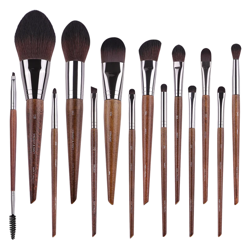 MyDestiny MUF Conjunto de pincéis de maquiagem e kit para base, blush, sombra, destaque em pó, pincéis de sobrancelha para artista profissional