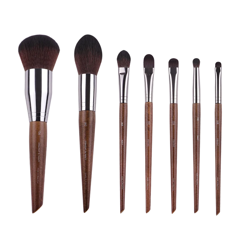 MyDestiny MUF Conjunto de pincéis de maquiagem e kit para base, blush, sombra, destaque em pó, pincéis de sobrancelha para artista profissional