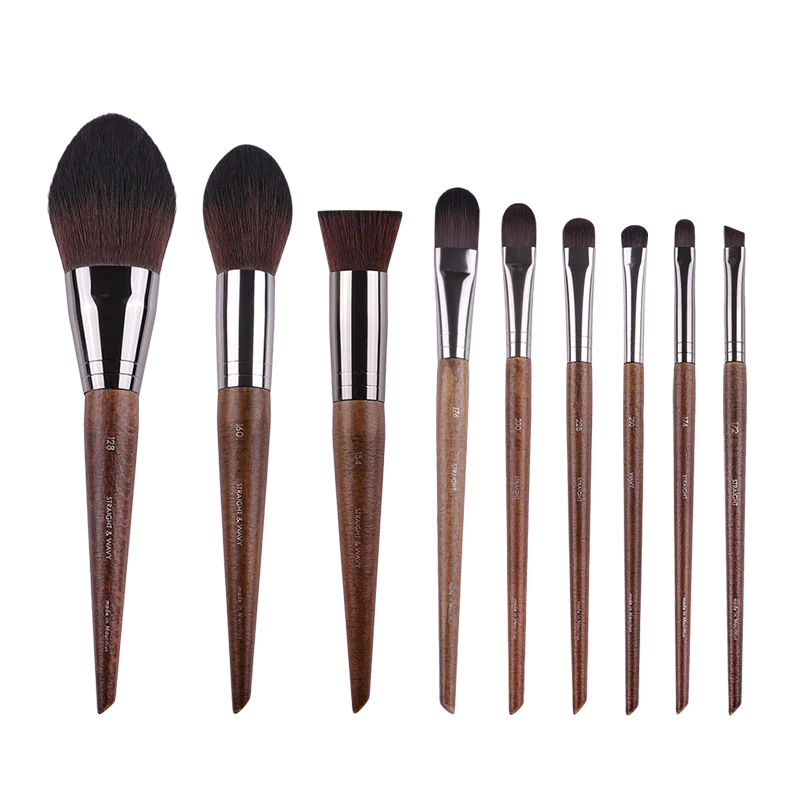 MyDestiny MUF Conjunto de pincéis de maquiagem e kit para base, blush, sombra, destaque em pó, pincéis de sobrancelha para artista profissional