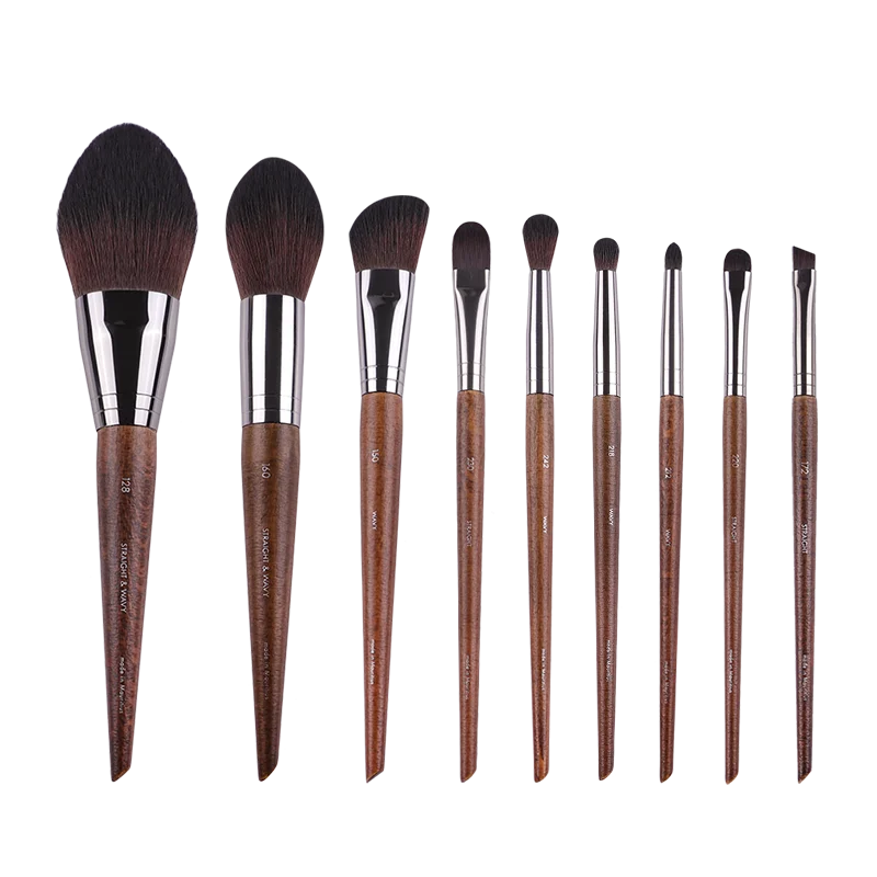 MyDestiny MUF Conjunto de pincéis de maquiagem e kit para base, blush, sombra, destaque em pó, pincéis de sobrancelha para artista profissional