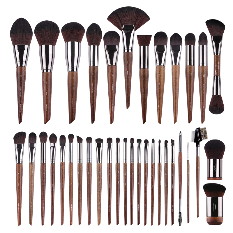 MyDestiny MUF Conjunto de pincéis de maquiagem e kit para base, blush, sombra, destaque em pó, pincéis de sobrancelha para artista profissional