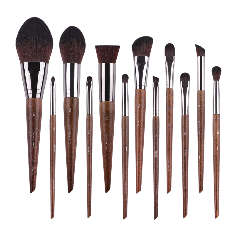 MyDestiny MUF Conjunto de pincéis de maquiagem e kit para base, blush, sombra, destaque em pó, pincéis de sobrancelha para artista profissional