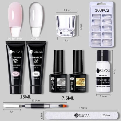 UR SUGAR Acrílico UV Gel Extensão Unhas Gel Kit Nude Glitter Cor Gel Construção Rápida Esmalte Tudo Para Manicure Nail Art Design