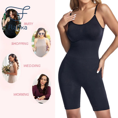 Flarixa Seamless Shapewear Full Body Shaper Quadril e Controle de Barriga Mulheres Confortável Emagrecimento Bodysuit Faja Plus Size Macacões