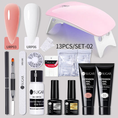 UR SUGAR Acrílico UV Gel Extensão Unhas Gel Kit Nude Glitter Cor Gel Construção Rápida Esmalte Tudo Para Manicure Nail Art Design