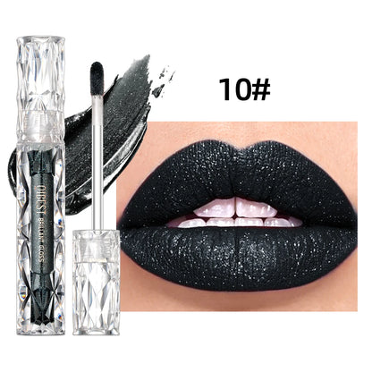 QIBEST À Prova de Água Diamante Brilho Brilho Labial Matte Batom Líquido Brilhante Pérola Lip Glaze Longa Duração LipTint Maquiagem Feminina