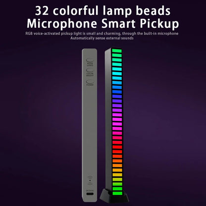 Lâmpada RGB LED Strip Lights Captador de Luz Controle de Som Lâmpada Luz Ambiente Controle de APP Inteligente Ritmo Musical para Jogo Luz de Mesa