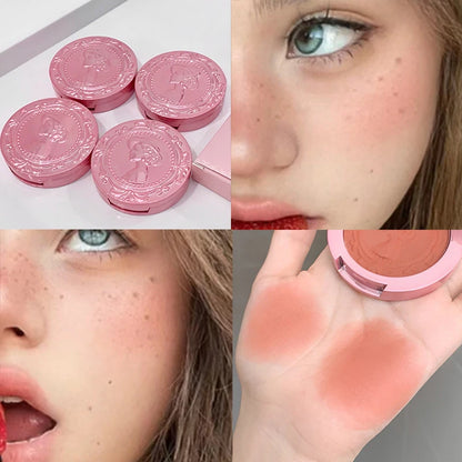 Névoa de alívio tridimensional cor blush natural macio delicado segurar maquiagem baixa saturação feminino blush creme