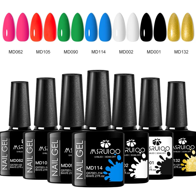 Conjunto de 7 peças de esmalte em gel para unhas, faça você mesmo, design de arte em unhas, tudo para decoração, gel UV de imersão, pintura de manicure de longa duração, kits de gel Vernis