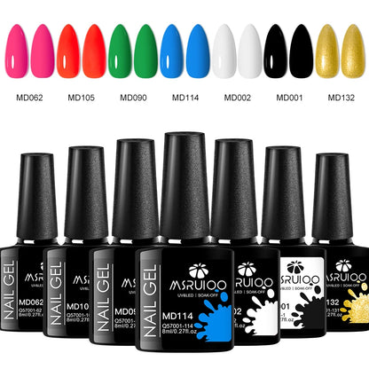 Conjunto de 7 peças de esmalte em gel para unhas, faça você mesmo, design de arte em unhas, tudo para decoração, gel UV de imersão, pintura de manicure de longa duração, kits de gel Vernis