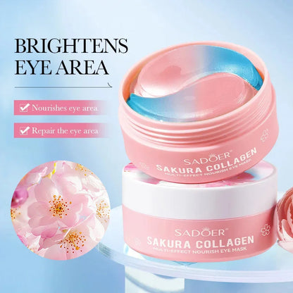 60 peças SADOER Sakura Máscara de Colágeno para os Olhos Anti-Olheiras Remoção de Bolsas Hidratantes Firmadores Patches para os Olhos Cuidados com a Pele para os Olhos