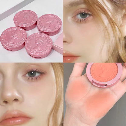 Névoa de alívio tridimensional cor blush natural macio delicado segurar maquiagem baixa saturação feminino blush creme