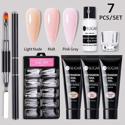 UR SUGAR Acrílico UV Gel Extensão Unhas Gel Kit Nude Glitter Cor Gel Construção Rápida Esmalte Tudo Para Manicure Nail Art Design