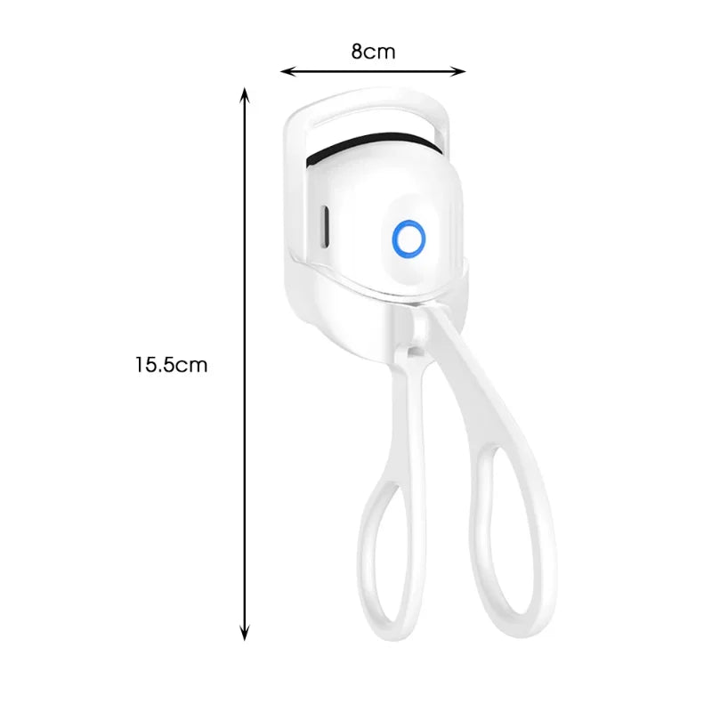 Curvador de cílios elétrico aquecido, controle de temperatura, carregamento, curvatura e modelagem duráveis, não machuca, cílios longos, ferramentas de maquiagem