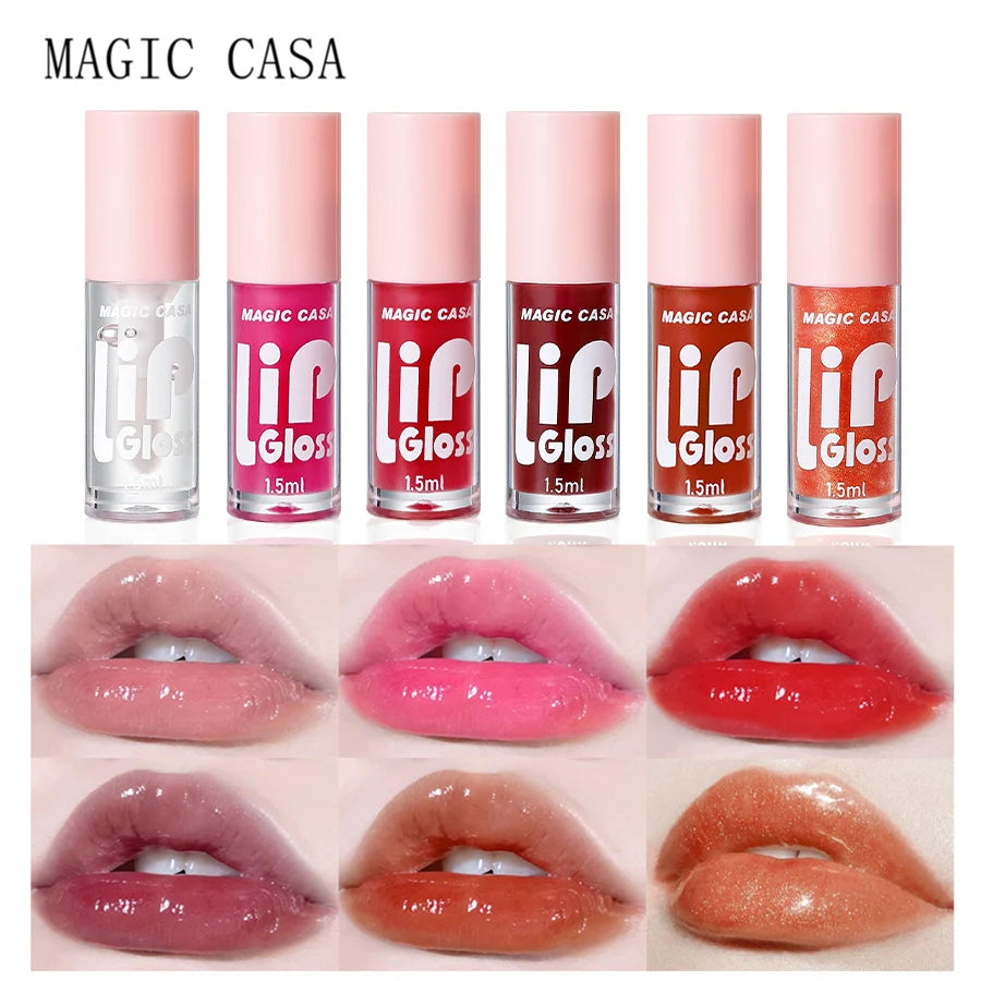 MAGIC CASA 6 pçs/set Gel Hidratante Lip Oil Hidratante de longa duração suave e cintilante Líquido Hidratante Labial