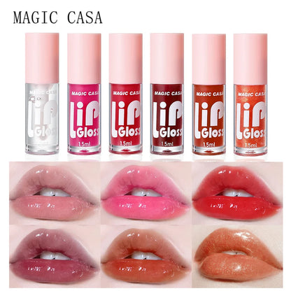 MAGIC CASA 6 pçs/set Gel Hidratante Lip Oil Hidratante de longa duração suave e cintilante Líquido Hidratante Labial