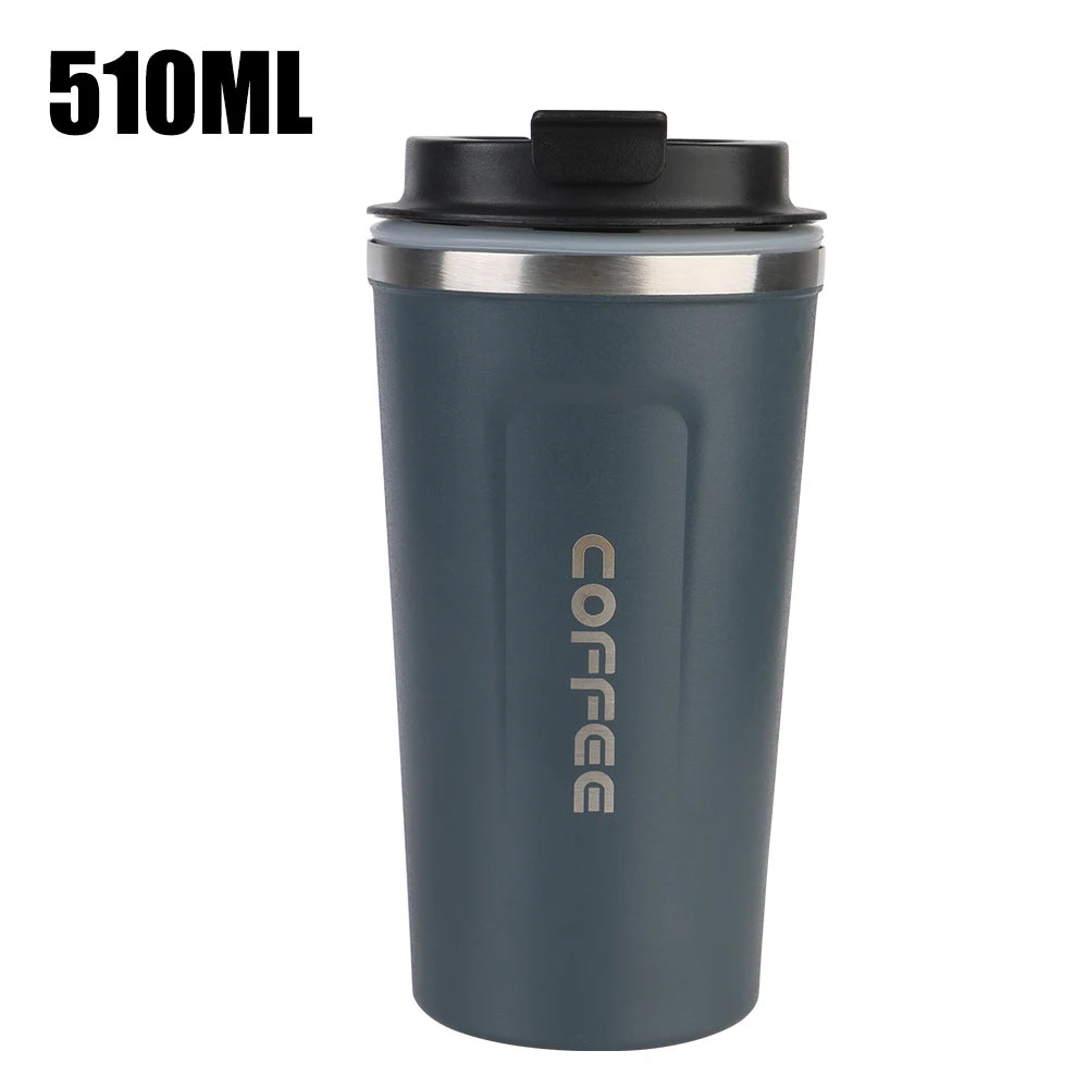 Caneca térmica para carro Thermo Cafe Coffee Mug 380/510ML à prova de vazamentos Copo térmico de viagem para chá, água, café, aço inoxidável duplo