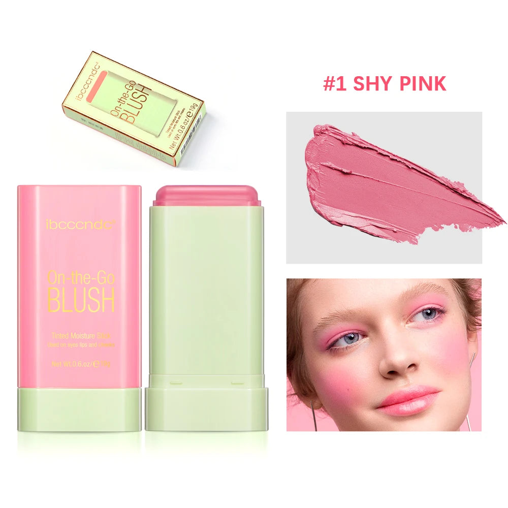 Multi-funcional blush stick cor fácil rouge blush creme à prova de água renderização de alta cor tom iluminador pixi blush stick