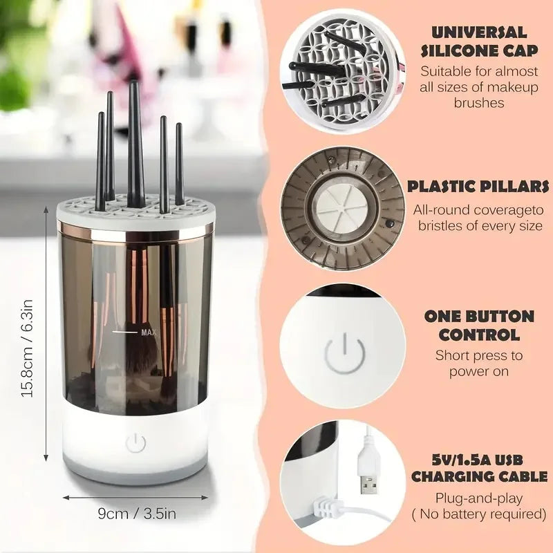 Quick Cleaning :Designed for efficiency, this cleaner ensures your makeup brushes are clean and germ-free in no time, saving you valuable makeup application time.