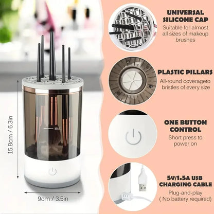 Quick Cleaning :Designed for efficiency, this cleaner ensures your makeup brushes are clean and germ-free in no time, saving you valuable makeup application time.