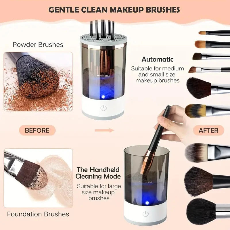 Quick Cleaning :Designed for efficiency, this cleaner ensures your makeup brushes are clean and germ-free in no time, saving you valuable makeup application time.