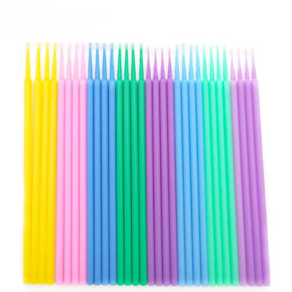 100 pçs descartável microbrush cílios extensão individual chicote remoção cotonete micro escova para ferramentas de extensão de cílios