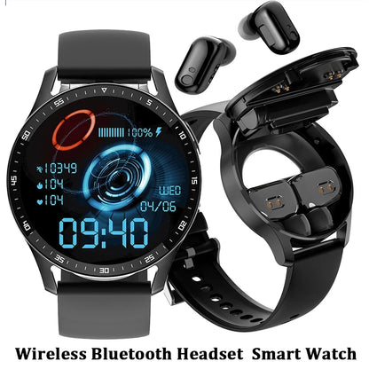 X7 2 em 1 Smart Watch com fones de ouvido Smartwatch TWS Bluetooth Fone de ouvido Monitor de frequência cardíaca e pressão arterial Relógio esportivo Relógio de fitness