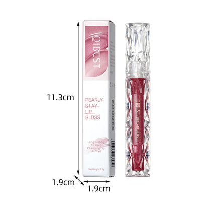 QIBEST À Prova de Água Diamante Brilho Brilho Labial Matte Batom Líquido Brilhante Pérola Lip Glaze Longa Duração LipTint Maquiagem Feminina