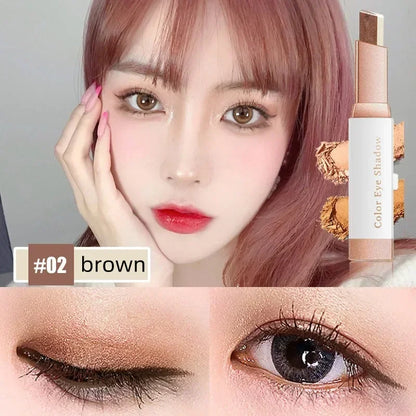 Double Color Eyeshadow Stick Gradient Shimmer Color Eye Shadow Cream Pen Maquiagem de olhos Cosmetic Eyeshadow Stick Korean Makeup