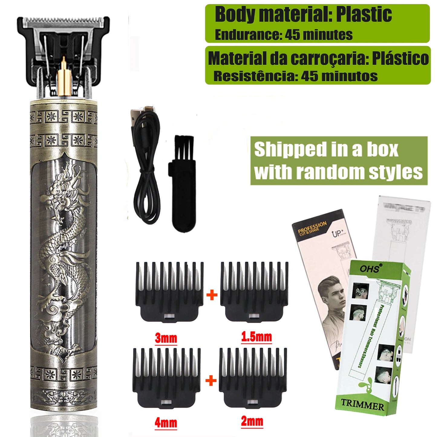 T9 Hair Clipper Repair Barba Barbear Corpo Aparador de Pêlos Clippers Máquina Elétrica Homens Máquina de Corte de Cabelo 0mm Barbeiro Barbeador