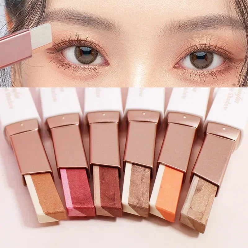 Double Color Eyeshadow Stick Gradient Shimmer Color Eye Shadow Cream Pen Maquiagem de olhos Cosmetic Eyeshadow Stick Korean Makeup