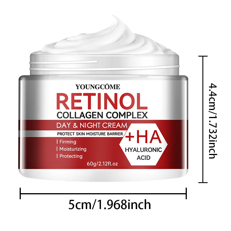 Retinol Colágeno Creme Hidratante para Cuidados Faciais nutre profundamente Adequado para pele seca e áspera, Creme Facial Envelhecido Hidratante