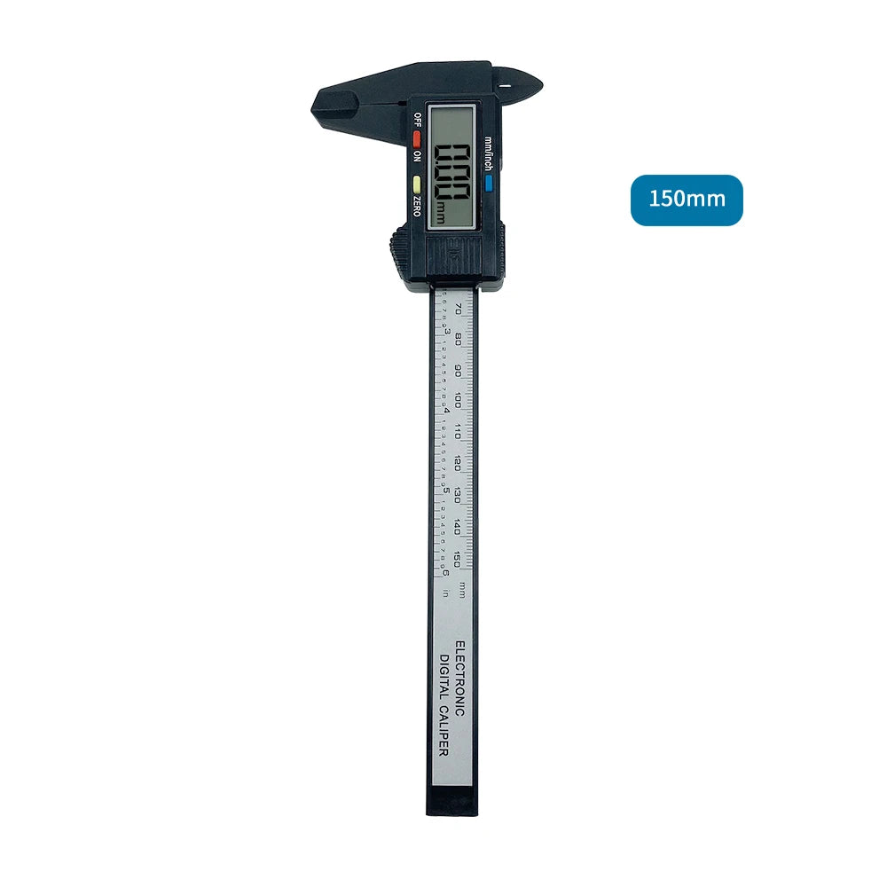 150mm 100mm Paquímetro Digital Eletrônico Mostrador de Fibra de Carbono Paquímetro Vernier Caliper Micrômetro Ferramenta de Medição Régua Digital