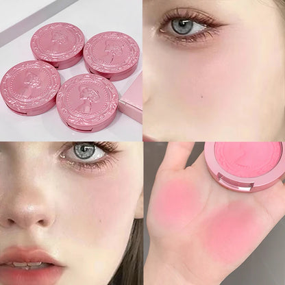 Névoa de alívio tridimensional cor blush natural macio delicado segurar maquiagem baixa saturação feminino blush creme