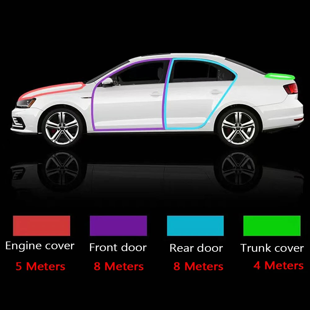 Adesivo de vedação de porta de carro, tiras de vedação, borracha em forma de B, vedação de porta, isolamento acústico, selante de porta de automóvel, acessórios para automóveis