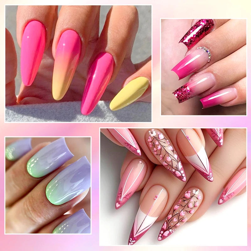 Conjunto de 7 peças de esmalte em gel para unhas, faça você mesmo, design de arte em unhas, tudo para decoração, gel UV de imersão, pintura de manicure de longa duração, kits de gel Vernis